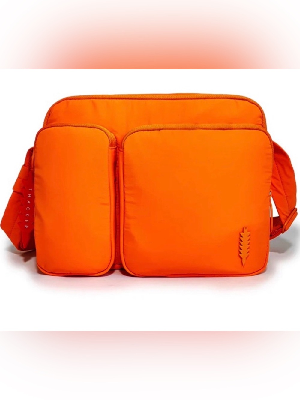 Thacker New York Cloud 
Organizer Crossbody Bag in Orange Papaya